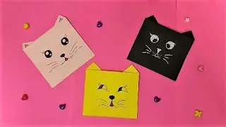 Кошелек-конвертик КОТИК из бумаги / Origami wallet CAT made of paper