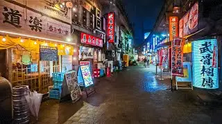 Rainy night walk around Tokyo Ueno, Japan • 4K HDR