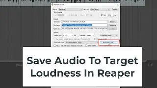 Save Audio To Target Loudness In Reaper