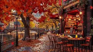 Gentle Fall Jazz List That Lifts Your Mood🍁Smooth Jazz Instrumental Music & Falling Autumn Leaves