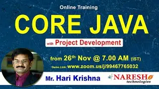 Core Java Online Training by Mr. Hari Krishna