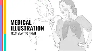 FROM START TO FINISH: How this medical illustration of a lady with lung anatomy was created