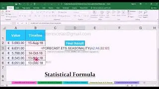 FORECAST.ETS.SEASONALITY Function with Example in MS Excel 2016