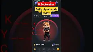 8 September hamster Kombat daily cipher code today #ciphercode #hamsterkombat