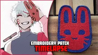 Vtuber:Rabbit_Masks - Mask Patch| TimeLapse | Embroidery Design