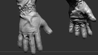 12 REALISTIC 3D CHARACTER DESIGN, HAND GLOVES BLOCK OUT  IN ZBRUSH