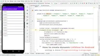 How to create Simple Dynamic Listview in 📱 Android Studio 📱 Using a Java programming language