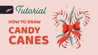 How to Draw Candy Canes in Procreate - Festive Holiday Art!