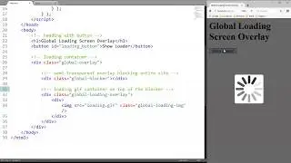 #codingspeedrun Global Loading Screen Overlay HTML CSS JS