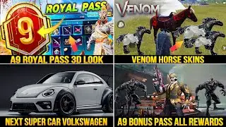 🔴 BGMI x VENOM | A9 ROYAL PASS 1 TO 100 RP REWARDS | Next Super Car 3.4 || A9 Bonus Pass |A9 Rp