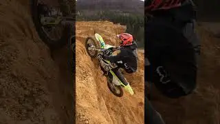 Dirt Bikes Jump a Ledge