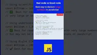 Better practices of creating large numbers in JavaScript | #shorts #javascript #coding #programming