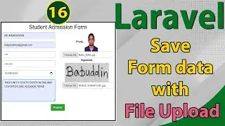 How to make Admission Form in Laravel | Save Form data to MySQL with File Upload in Laravel