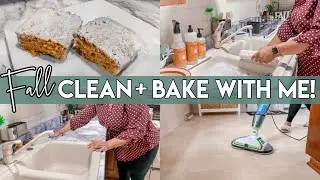 FALL CLEAN AND BAKE WITH ME :: EASY PUMPKIN PIE CAKE :: REAL MOM-LIFE CLEANING MOTIVATION