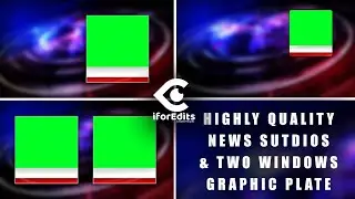 Two News Studio with Green Screen Window and Double Window Free iforEdits