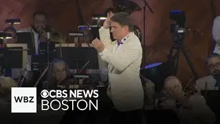 Crowds watch July 4th fireworks and Boston Pops on the Esplanade