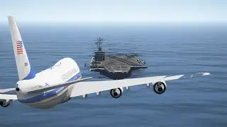 Boeing VC-25 (747) Emergency Landing On Aircraft Carrier Without Landing Gears | GTA 5