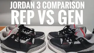 Nike Air Jordan 3 Black Cement $25 Rep Vs Gen