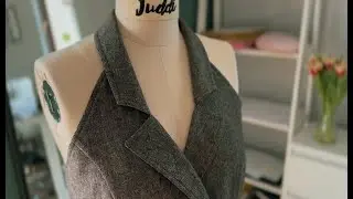 Open Back VEST |  How to sew a vest with collar  | How to sew collar