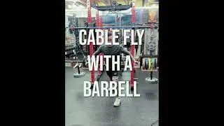 DIY cable fly using a barbell and power rack #shorts