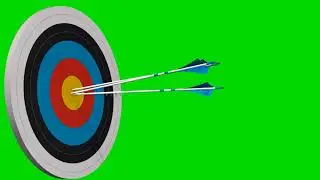 bow arrows fly on the target - bow arrows hit the target - green screen - free use