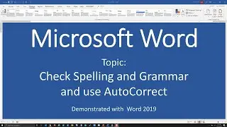 Check Spelling and Grammar and use AutoCorrect in Word - Word 2019