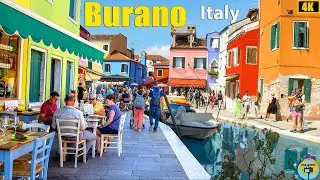 Burano Island Italy, One Of The Most Colourful Islands In Italy 4K-60fps