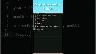 Display calendar using Python #python #shorts