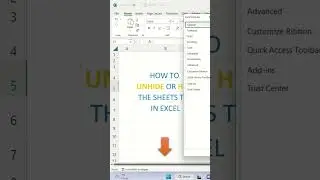 How to Unhide the Sheets bar in Excel
