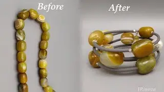 Как сделать браслет из бусин Переделка старых бус / HOW TO MAKE A BRACELET FROM BEADS