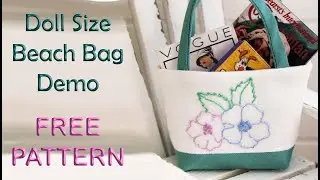 How To Make A Doll Size Beach Bag / Sew A Doll Bag Purse / Designs by Jude: FREE PATTERN For Dolls