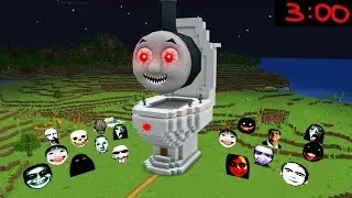 Skibidi Toilet Thomas exe House With 100 Nextbots in Minecraft - Gameplay - Coffin Meme