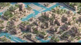 Isometric city landscape controlnet transformation.