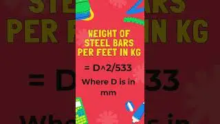 Weight of Steel Bars in Kg Per Feet