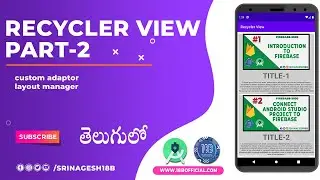 Recyclerview In Android Studio Part 2| Android App Development In Telugu