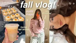 FALL VLOG 🍂 trying fall drinks, fall shopping haul, fall decor, cookies, shower, makeup, etc!