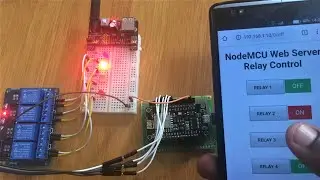 CONTROLLING 5V 4 CHANNEL RELAY FROM WEB SERVER USING ESP8266 NODEMCU.