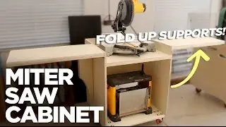 Rolling Miter Saw Cabinet w/ Folding Support Wings (Free Plans)