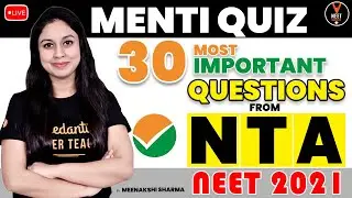 30 Most Important Questions From NTA | NEET 2021 Preparation | NEET Biology | Meenakshi Ma'am