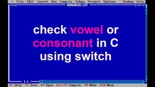 C Program(11) - Check vowel or consonant using switch case in C || switch statement in C