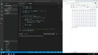 JavaScript 2D Array - Numbers Table with Nested Loops