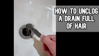 How to unclog a push pull bathtub drain full of hair DIY video #cloggeddrain #bathtub