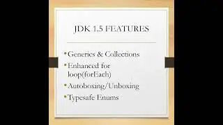 JDK Features Java 5/6/7/8 Tutorial 