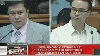 QRT: Sen. Jinggoy Estrada at Sen. Alan Peter Cayetano, nagkakainitan sa Senado