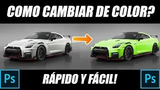 🚗 Como CAMBIAR EL COLOR de un COCHE en Photoshop? Rápido y Fácil [carro auto coche]
