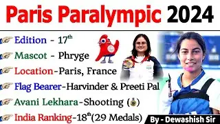 Paris Paralympics 2024 Current Affairs | पैरालंपिक 2024 | Sports Current Affairs 2024 #paralympics