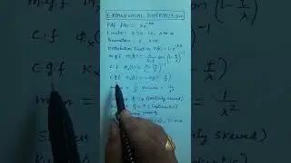 Exponential Distribution at a glance for Statistics Students #jogiraju