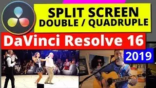 Split Screen Effect Double Quadruple - DaVinci Resolve 16 - 2019