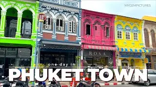 ONE DAY IN PHUKET-TOWN (THAILAND) 🇹🇭 | 4K 60FPS | The colourful old town, temples & the Night Market