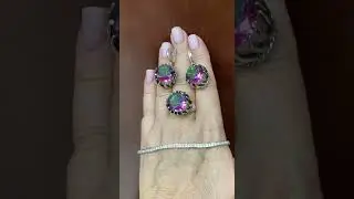 МИСТИК - ИГРАЕТ ЦВЕТОМ! Кольцо и серьги из серебра от Циркон С.